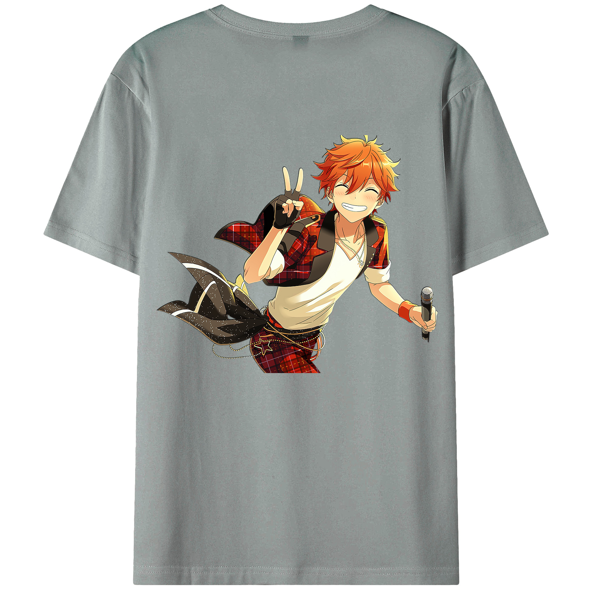 （画像用） あんさんぶるスターズ! Ensemble Stars 綿100％ メンズ半袖Tシャツ（バックプリント） 通気性